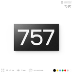 Номер на дверь 757, табличка на дверь для офиса, квартиры, кабинета, аудитории, склада, черная 120х70 мм, Айдентика Технолоджи