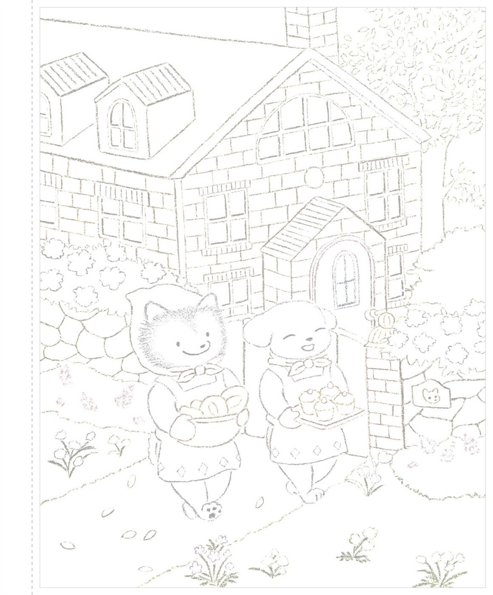 A sparkling day together. Coloring book