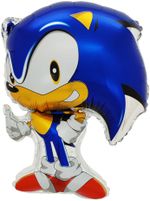 Шар с клапаном (17''/43 см) Мини-фигура, Ежик Аниме, Синий, 1 шт.