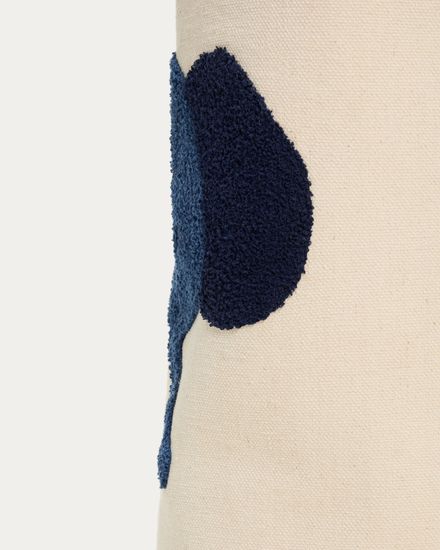 Корзина из хлопка Tandani бежевого цвета с синим слоном 50 см