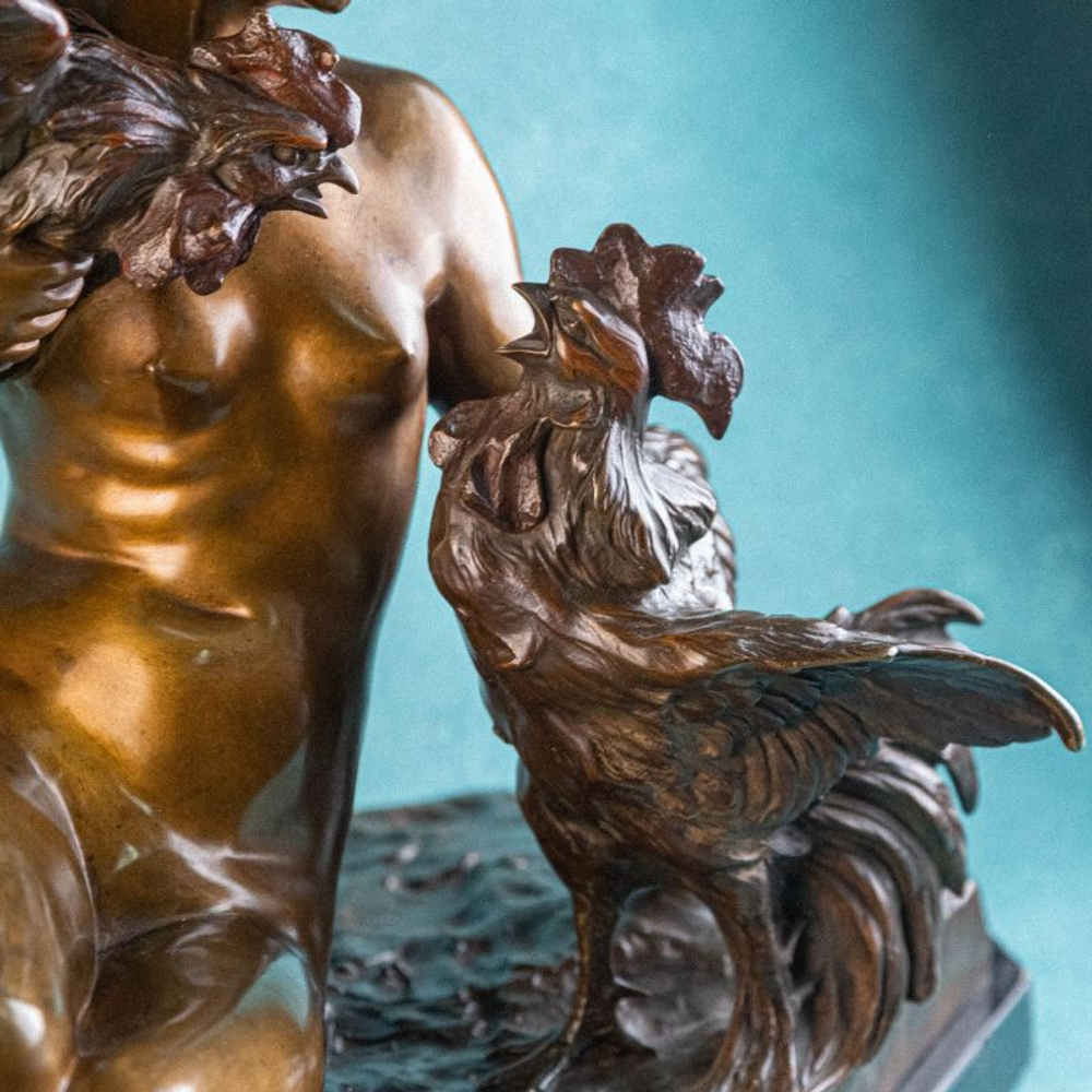 Кабинетная скульптура в стиле АРТ-ДЕКО «Девушка с птицами»