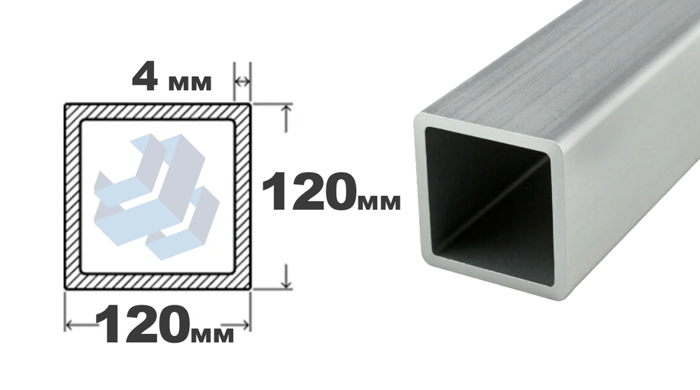 трубы электросварные квадрат 120х120x4.0 дл 6000