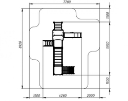Детский игровой комплекс Лукоморье ДИК 2.25.09-01.С H=1200, металлический скат