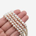 Жемчуг культивированный в форме пуговки, белый, 5*6мм