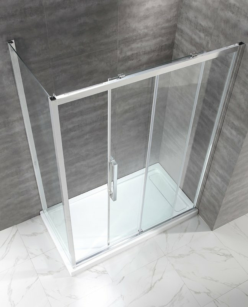 Душевой уголок Cezares Lux Soft 140x90 LUX-SOFT-W-AH-1-140/90-C-Cr-IV профиль Хром стекло прозрачное