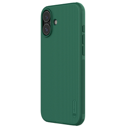 Усиленный чехол зеленого цвета (Dark Green) от Nillkin для iPhone 16, серия Super Frosted Shield Pro