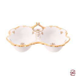 Икорница 2-я ярусная Queen's Crown Золотая роза 26 см