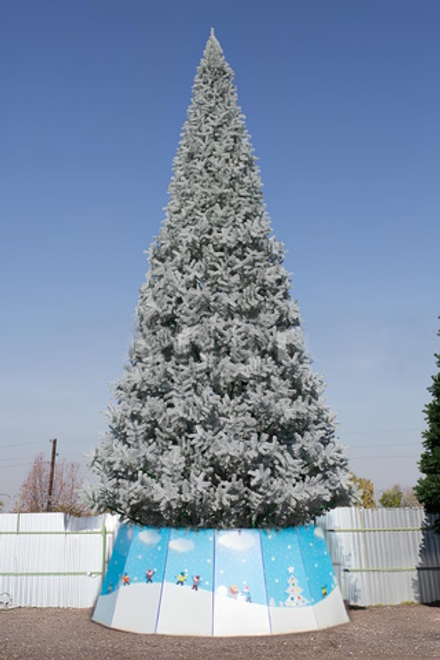 Уличная елка ствольная "Альпийская изумрудная" (пвх бело-зелёная) 11 м