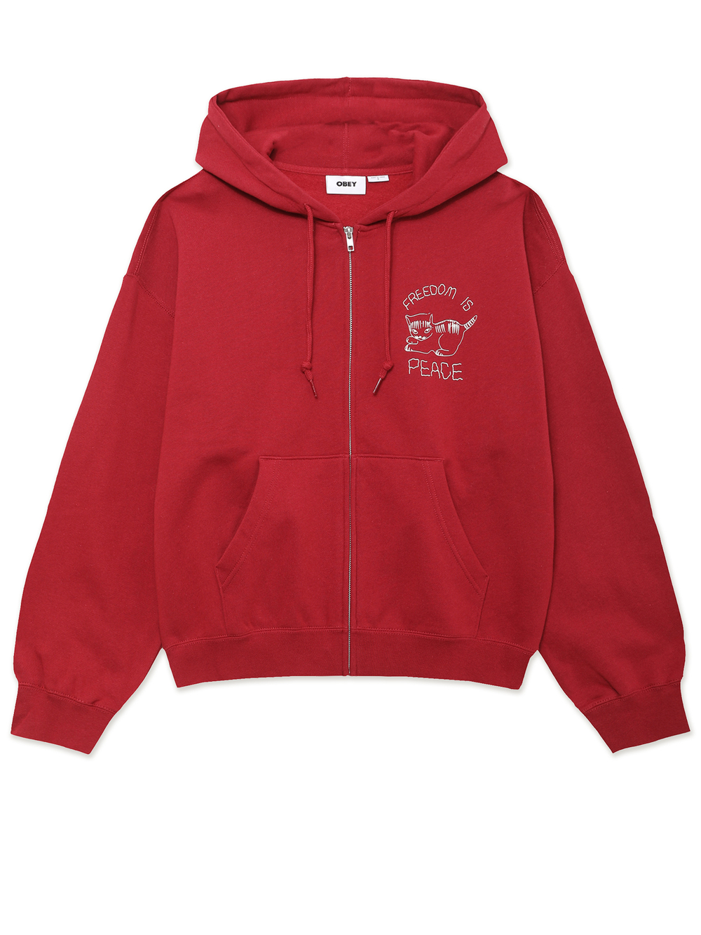 Толстовка С Капюшоном На Молнии Peace Baggy Relaxed Zip Hood