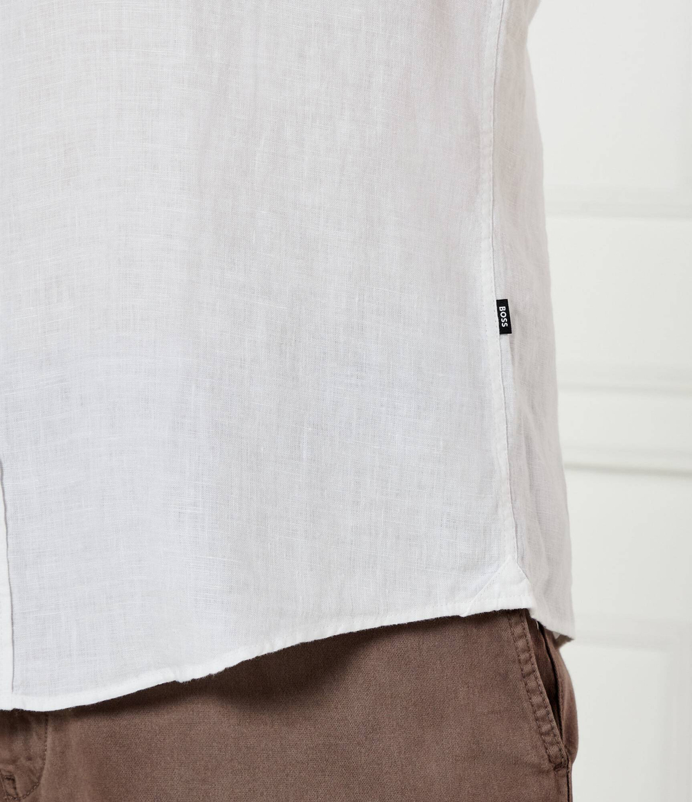 Льняная рубашка H-LIAM-BD-E-C1-243 BOSS BLACK - белый(50522592)