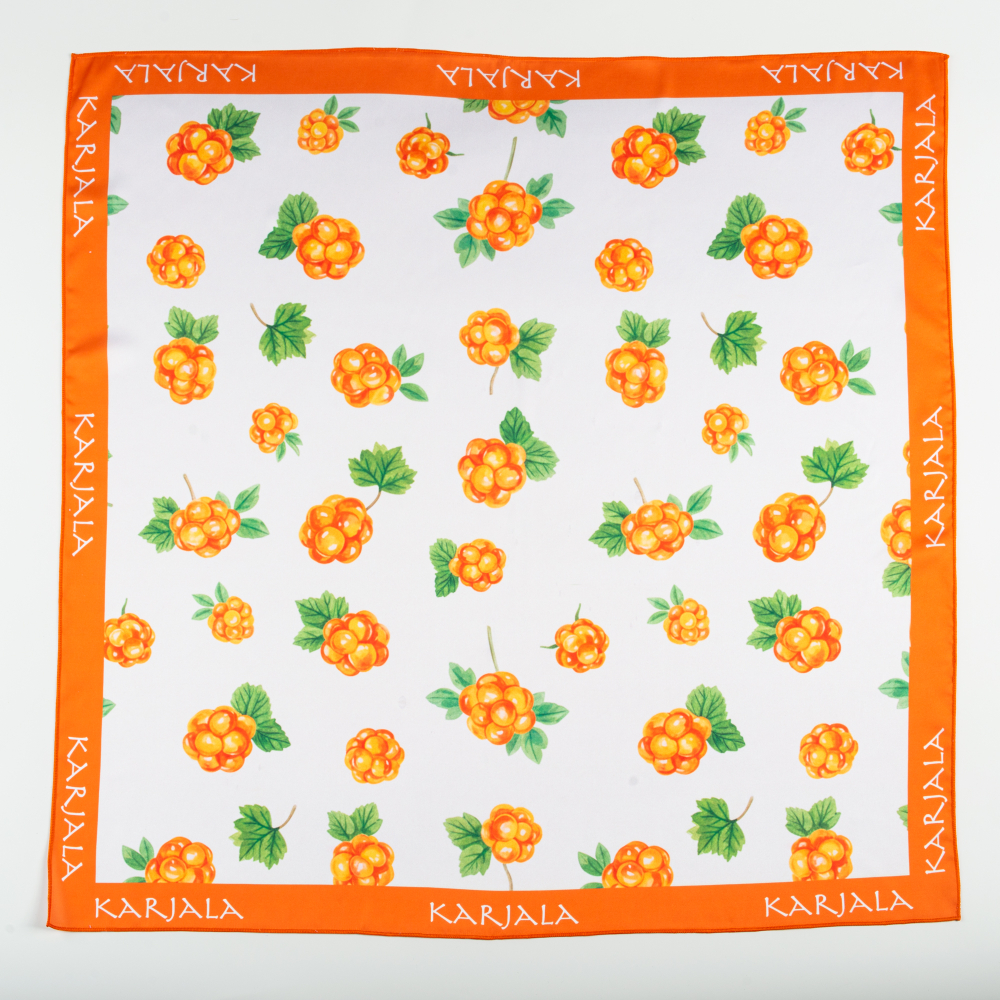 Шейный платок «Карельская морошка», 70×70 см