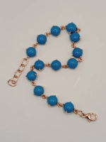 Браслет серебряный с бирюзой прессованной