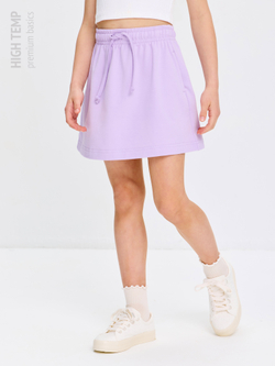 Мини юбка из футера с карманами