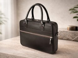 Деловая сумка из натуральной кожи "Alverio Brown"