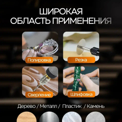 Гравер электрический с насадками 25 шт. в кейсе, макс. 15000 об./мин