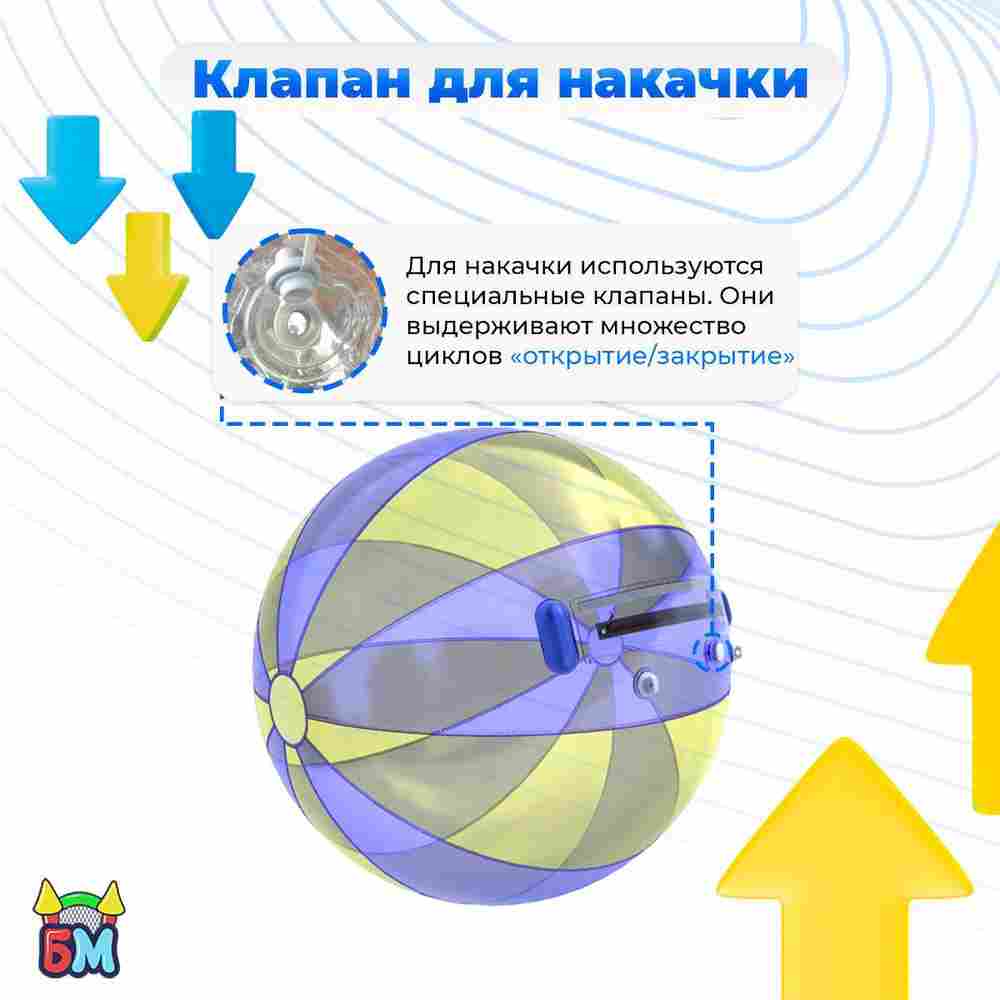 Аттракцион Водный шар ПВХ «Желто-голубой» 2*2*2 м