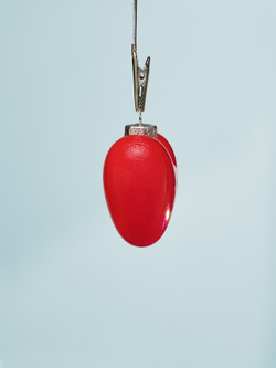 красное сердце - стильная современная елочная игрушка