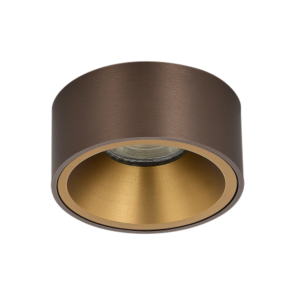 Светильник встраиваемый MUNICH под лампу GU10, основание шлифованная темная бронза,  плафон шлифованная бронза,  D88xH57, 6мм,  IP20