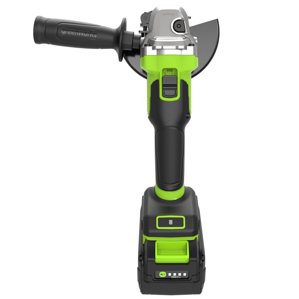 Угловая шлифовальная машина акк. Greenworks AG590, 24V, б/щет, 125 мм, 8500 об/мин, Anti-Kickback,1х8Ач,ЗУ,кор (3201007CUH)