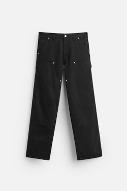 ZARA ДЖИНСЫ CARPENTER С КАРМАНАМИ, ЧЕРНЫЙ