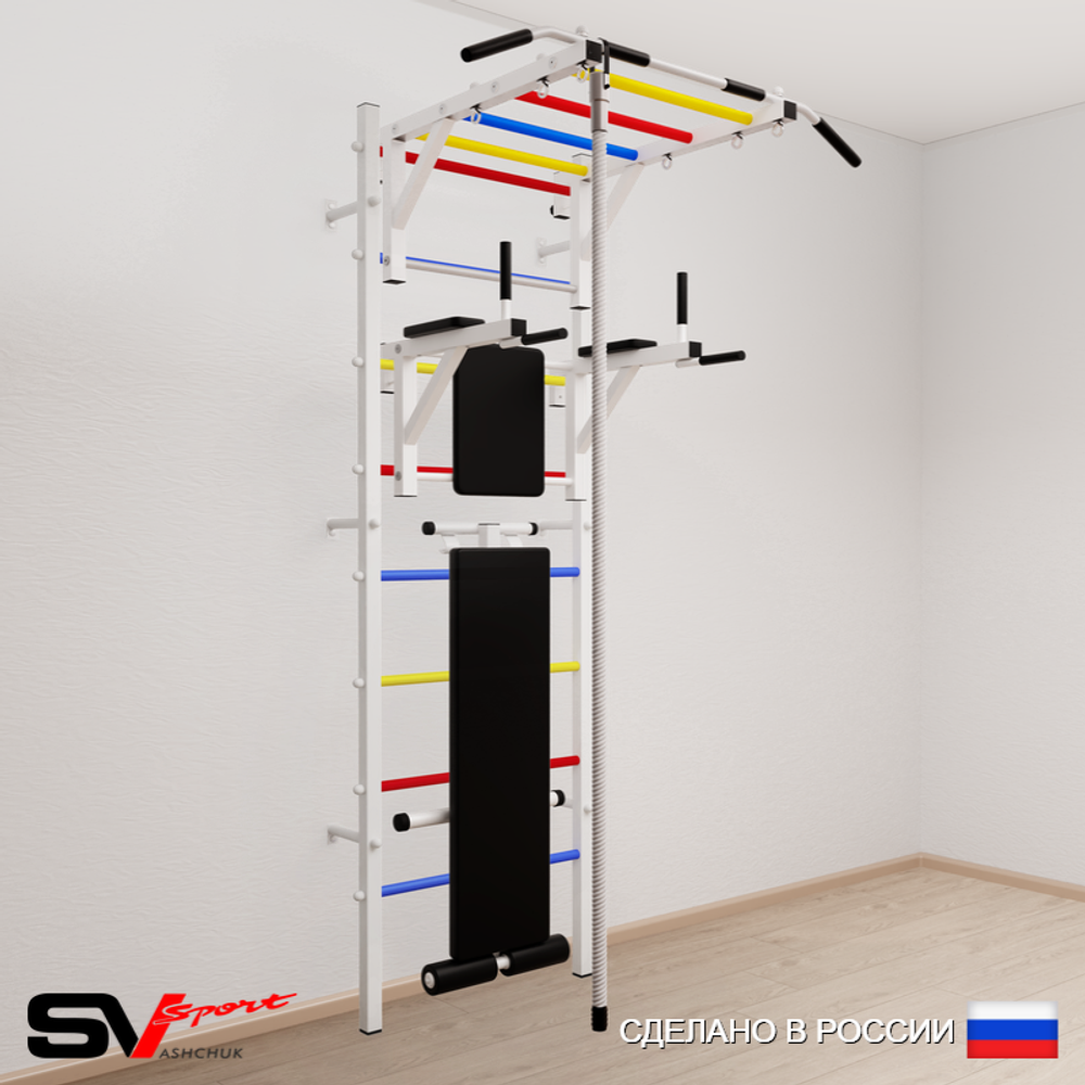 Шведская стенка Sv Sport 550 (Турник рукоход/Брусья/Скамья/Канат)
