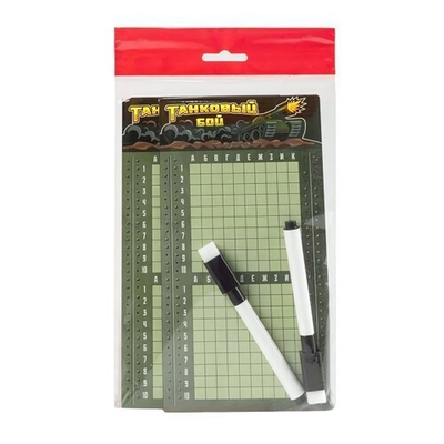 Игра настольная "Танковый бой" в пакете с маркерами (Т-Ц)