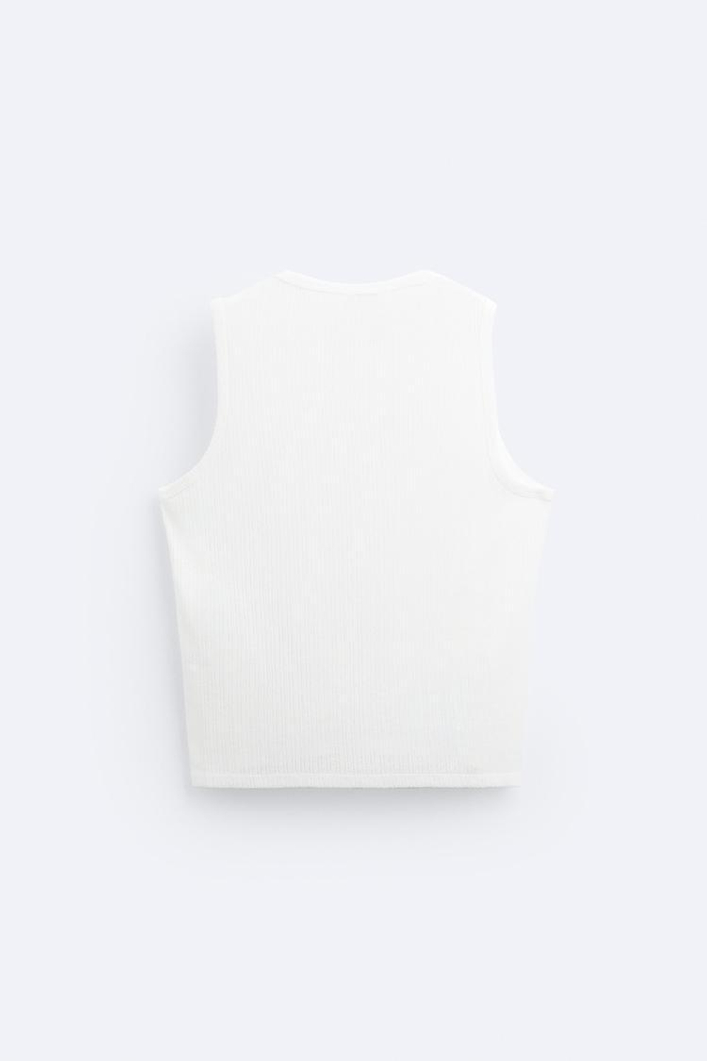 ZARA МАЙКА ИЗ РЕЛЬЕФНОЙ ТКАНИ, БЕЛЫЙ