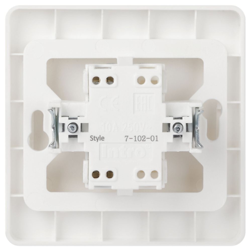 Выключатель Intro Style 7-102-01 с подсветкой, 10А-250В, IP20, СУ, белый