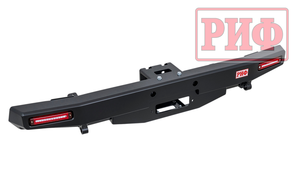 Бампер силовой задний УАЗ Хантер с площадкой под лебедку и фонарями, лифт 65 мм РИФ
