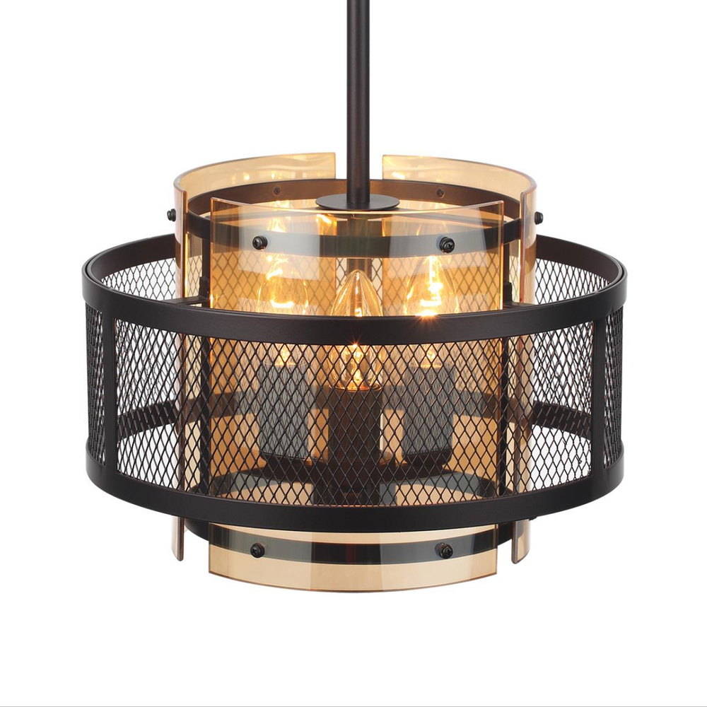 8007/3 MODERNI LN25 251 черный/черный, золотой металл/металл, стекло Подвесной светильник Е14 3*40W 220V ZARINA