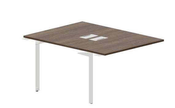 Составной стол на 2 рабочих места 118х156,6х75см (2 металлических  аутлета) - приставной элемент