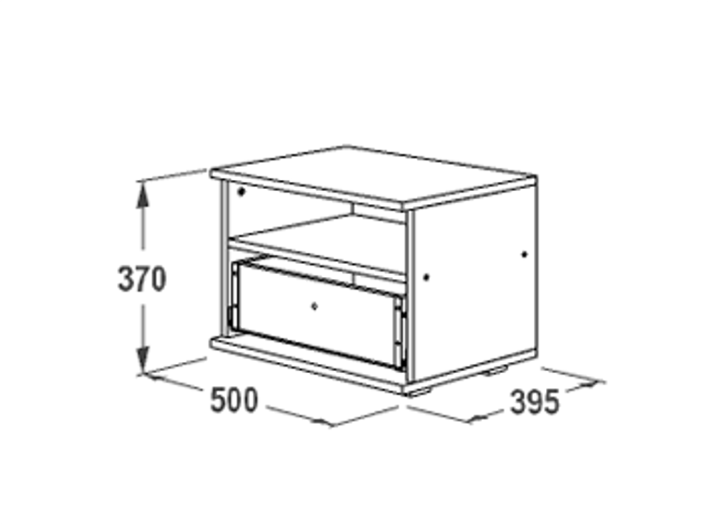 Тумба прикроватная с 1 ящиком "Ольга-14" (дуб сонома), ЛДСП/МДФ, Фант-мебель, г. Волжск