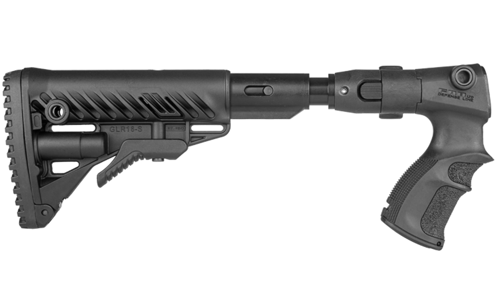 Телескопический складной приклад с амортизатором AGRF 870 FK SB, чёрный, FAB Defense