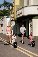 Чемокат Micro Luggage Junior LED морозный голубой с наклейками, лимитированная коллекция