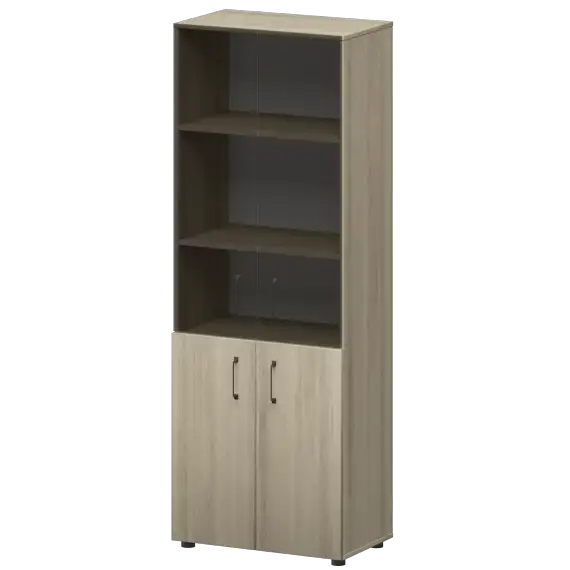 Стеллаж комбинированный с стеклянными фасадами К-934,К-942,К-946,КФ-942,КФ-946 720x420x2000 Приоритет