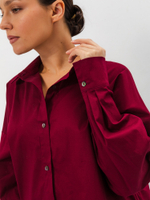 Рубашка 22904 оверсайз бордовая