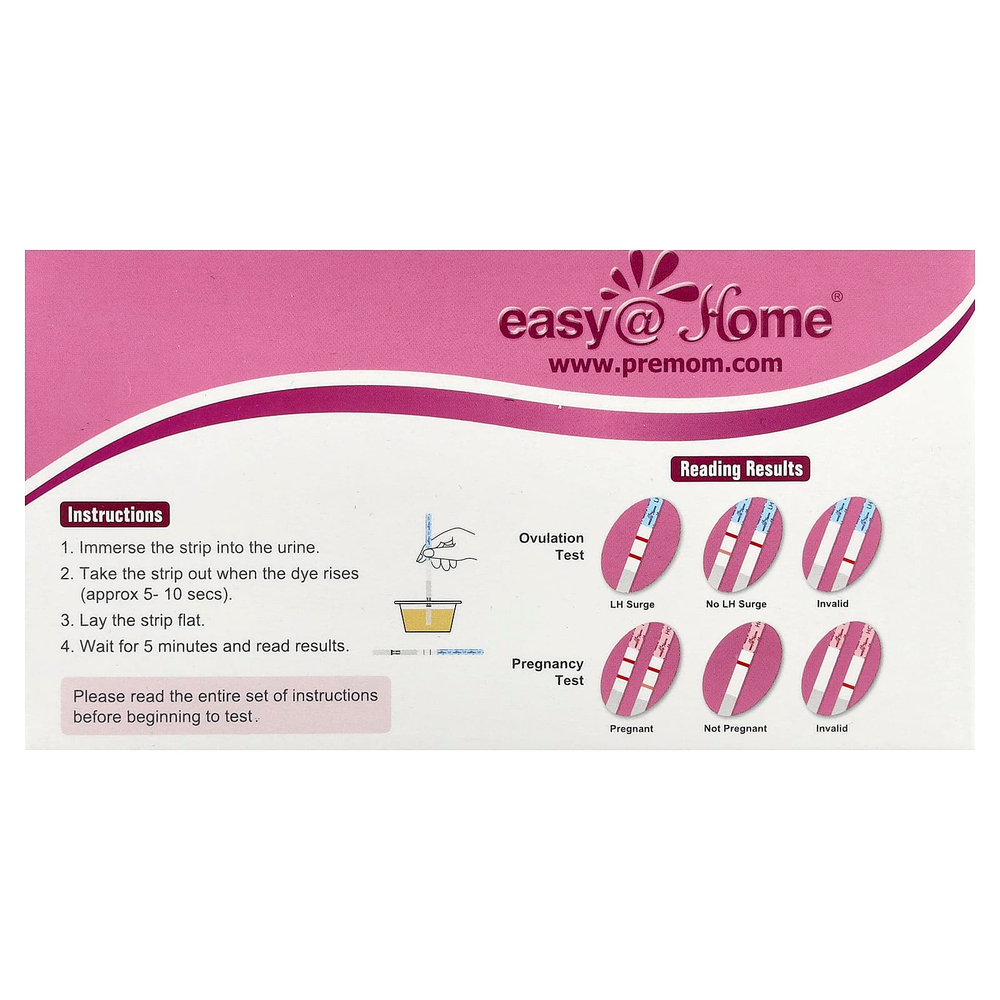 Easy@Home, Набор для тестов на овуляцию, 50 тестов на ЛГ, 20 тестов на ХГЧ