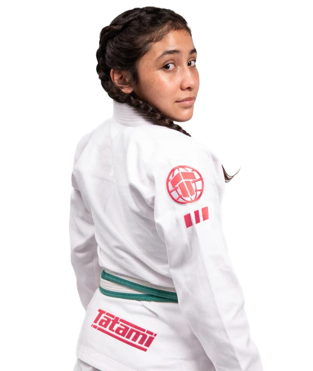 Детское кимоно Tatami PRO SERIES - WHITE & WILD ROSE