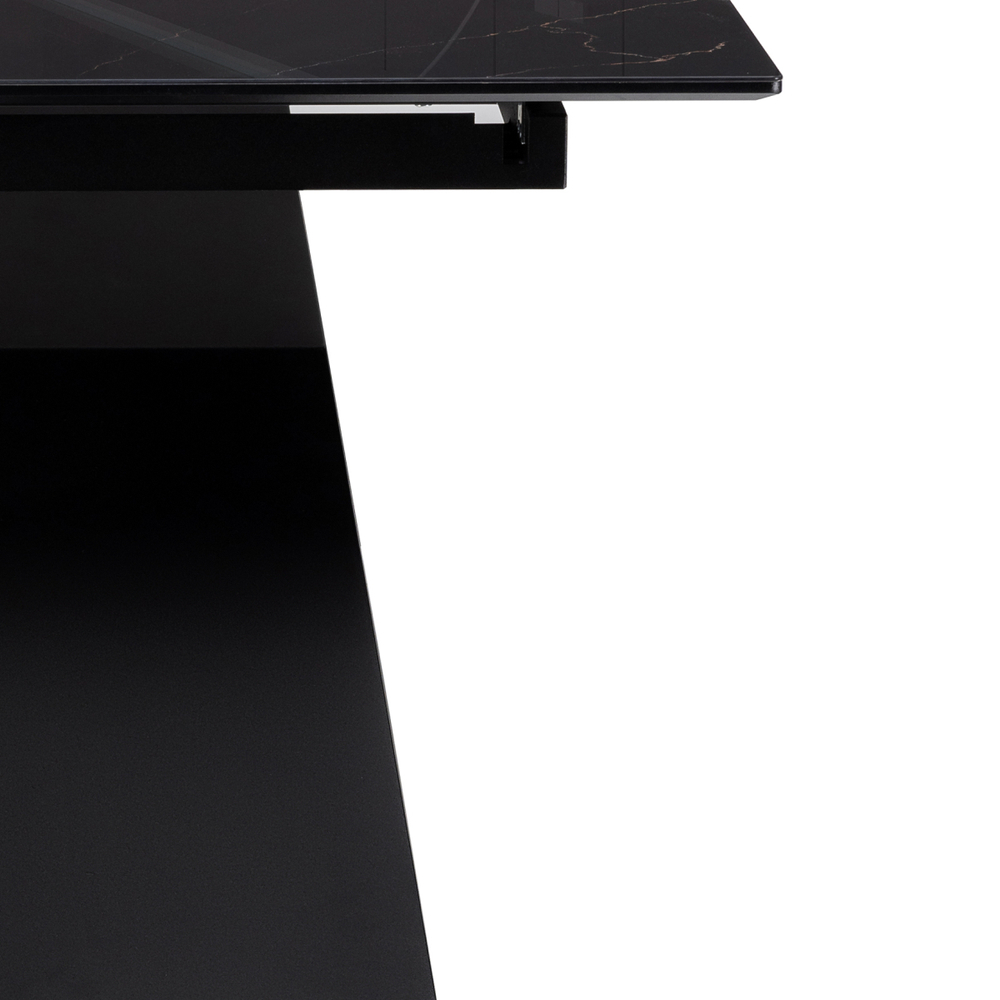 Стол стеклянный Woodville Денхольм 240(290)х100х75 обсидиан, черный