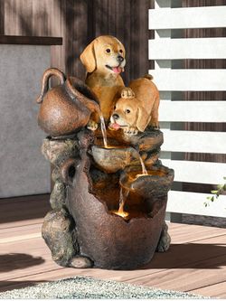 Waterfall Фонтан Щенки с подсветкой