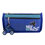 Пенал - косметичка Alingar, ПВХ, молния, боковой карман, брелок, 190 х 80 х 35 мм, "NEVER GIVE UP", микс (черный, серый, синий), мотоцикл, европодвес