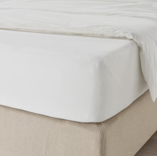 ДВАЛА DVALA Простынь на резинке, белая, 160x200 см