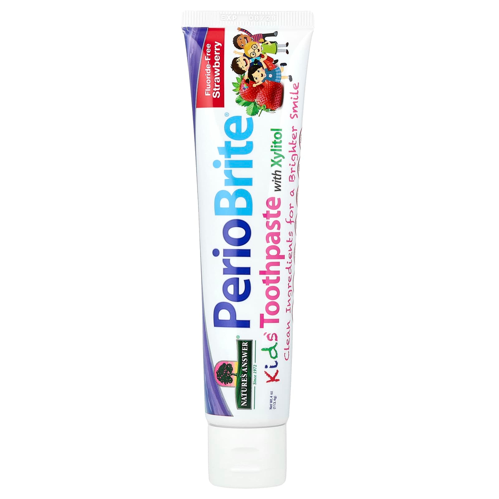Nature's Answer, PerioBright®, детская зубная паста без фторидов с ксилитолом, клубника, 113,4 г (4 унции)