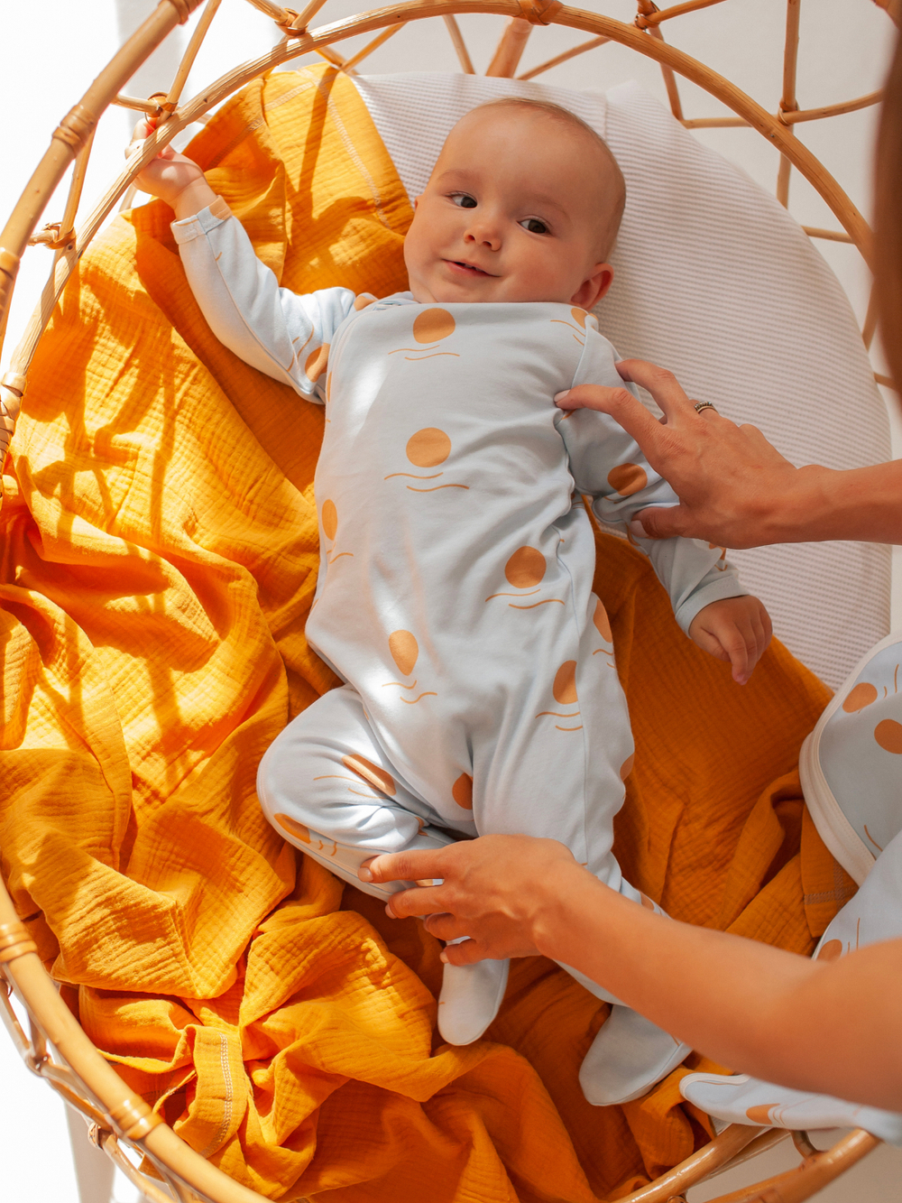 Плед-пелёнка Mjölk Mustard из муслинового хлопка