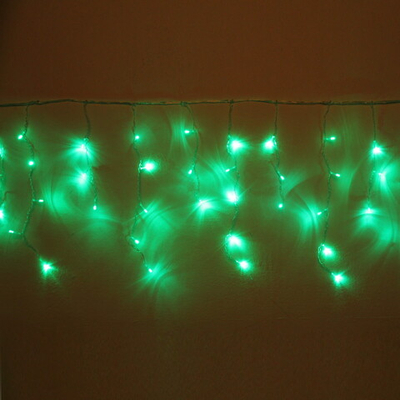 Гирлянда для дома БАХРОМА ш1,5м* в30/50см 48 ламп LED, прозрачн.провод, 8 реж, IP-20, Зеленый