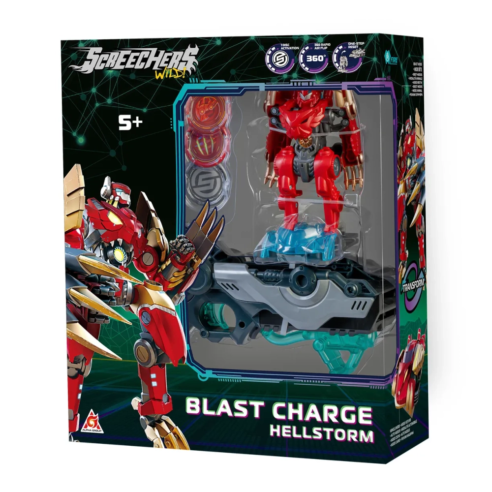 Дикие Скричеры. Игровой набор Бласт Чардж Хэллшторм S5. ТМ Screechers Wild