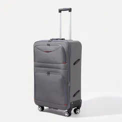 Чемодан большой 28", отдел на молнии, 2 наружных кармана, кодовый замок, цвет серый
