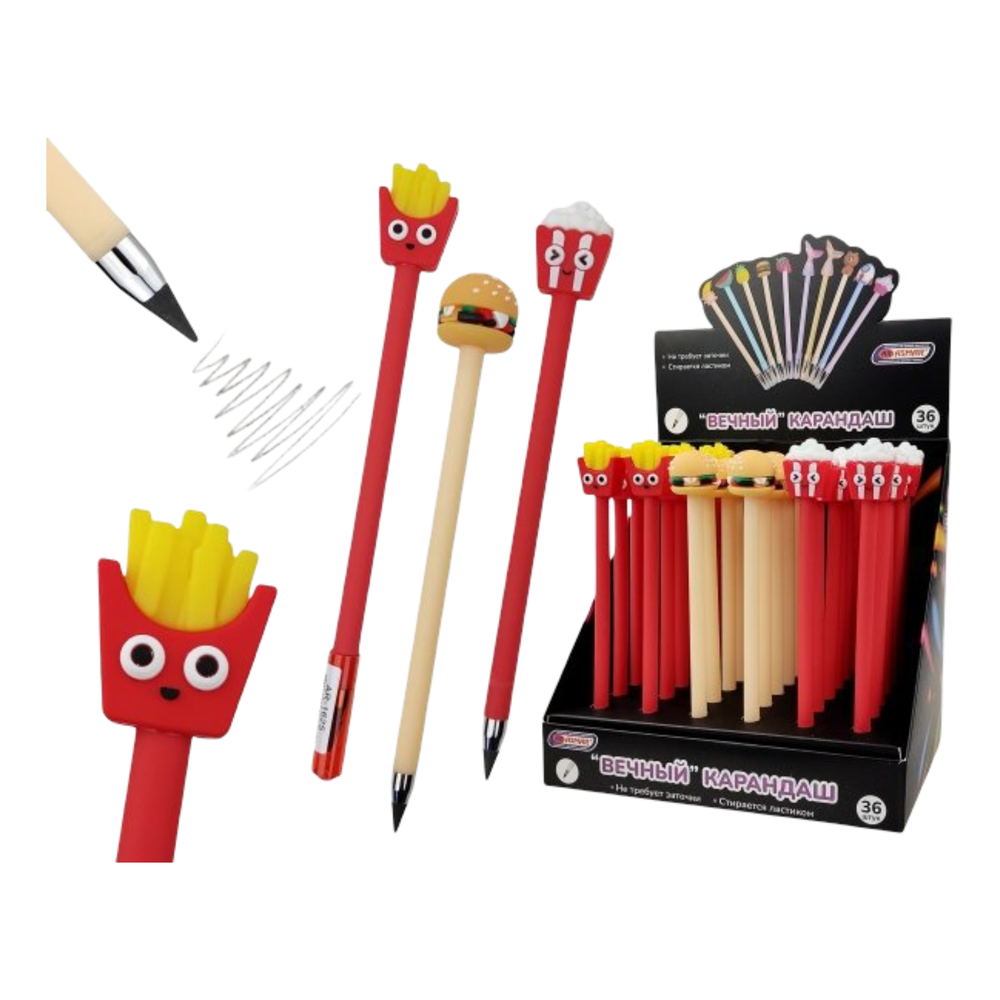 Карандаш вечный FAST FOOD 36шт AR-1625