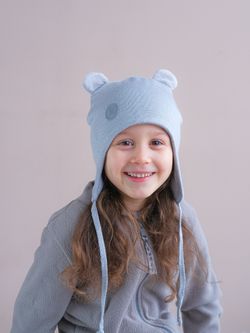 Шапка весенняя/осенняя вязаная ЛОРА (Серебро)