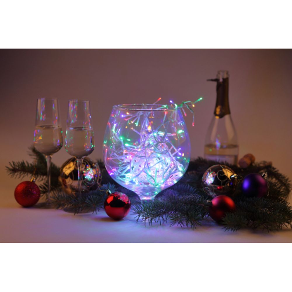 Светодиодная новогодняя гирлянда ЭРА ENIN - WM мишура 3,9 м белый провод мультиколор | Гирлянды